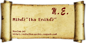 Mihálka Enikő névjegykártya